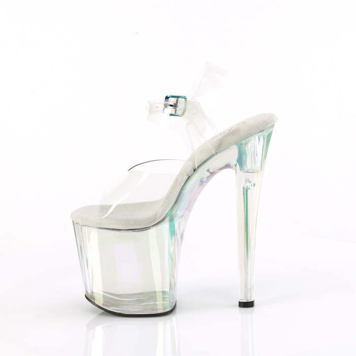 Босоніжки Enchant-708HT на підборах 8 дюймів, з ремінцем на щиколотці 3 3/4 дюйма, прозорі/голографічні
