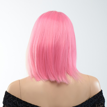 Перука боб каре рожевий, 30 см