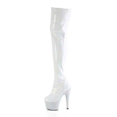 Сапоги Bejeweled-3000-7, каблук 7 дюймов, эластичные, 2 3/4 дюйма, с армейским ремешком, боковая молния, белые