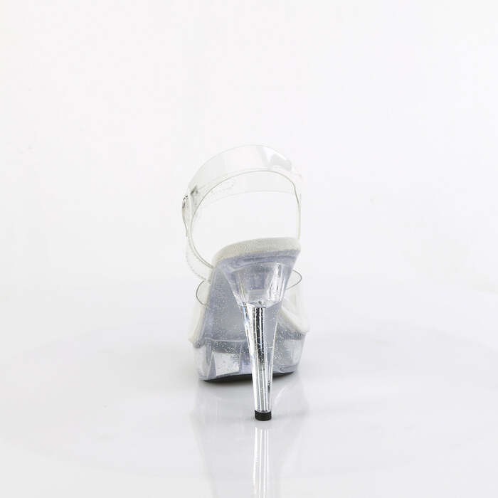 Босоножки Cocktail-508MG, каблук 5 дюймов, ремешок на щиколотке 1 дюйм, с мелкими блестками, прозрачные