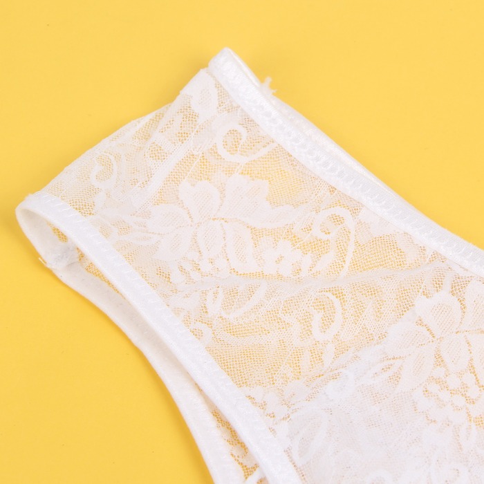 Кружевные трусы с доступом Star Night, белые, S