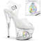 Босоножки Pleaser Moon-708DIA *7 дюймов, каблук 7 дюймов, 2 3/4 дюйма, вырез, ремешком на щиколотке, PF, с бриллиантами, прозрачные