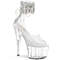 Босоніжки Pleaser Adore-724RS на підборах 7 дюймів, босоніжки з манжетою на щиколотці 2 3/4 дюйма з RS, блискавкою ззаду, прозорі