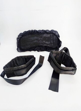 Наручиники DS Fetish Handskaff with blinfold black