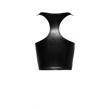 Топ эротичный виниловый со змеиным тиснением M F275 Noir Handmade, черный