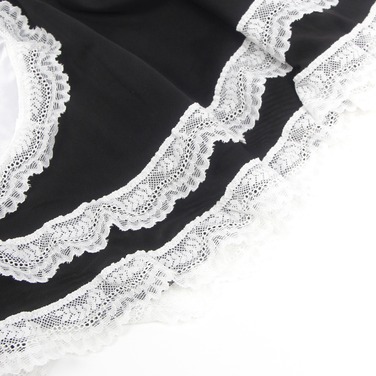 Костюм покоївки Star Night боді, спідниця міні з мереживом, обруч, чорний-білий, S