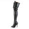 Сапоги Pleaser Seduce-3024, 12 см, D-образное кольцо, эластичные, BT, боковая молния, чёрная искусственная кожа