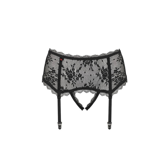 Пояс для чулок черный Obsessive Behindy garter belt black L/XL