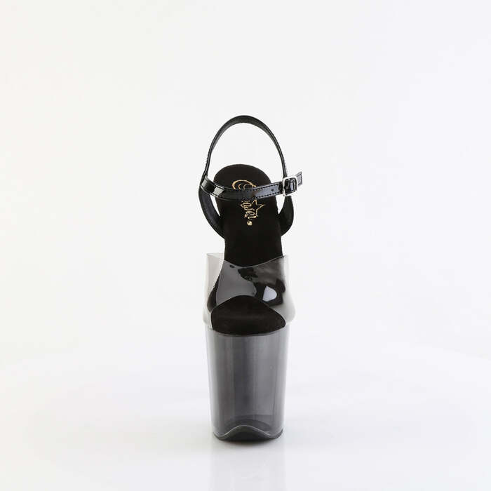 Босоніжки Flamingo-808T-1 на підборах 8 дюймів, босоніжки з ремінцем на щиколотці 4 дюйми PF Ombre, сірі/чорні