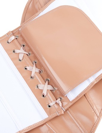 Корсет Star Night из лакированной кожи, на шнуровке, бежевый, M (без коробки)