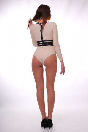 Портупея 'K6', натуральна шкіра, ручна робота, чорний