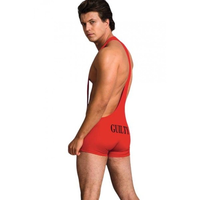 Боди мужское L/XL Sunspice, с надписью Guilty, красное