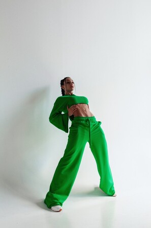 Штани-клеш Victory Bell-bottomed green