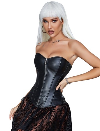 Корсет с застежкой молнией Star Night Sexy Leather и шнуровкой, черный, XL (без коробки)