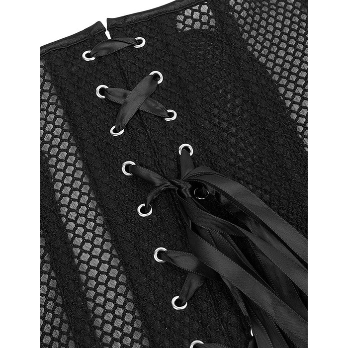 Корсет із сітки з візерунком Star Night з гачками та шнурівкою, з трусиками в комплекті, M (без коробки)