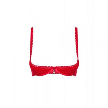 Бюстгальтер открытый Obsessive Lovica L/XL, красный