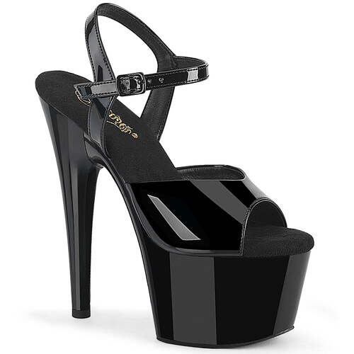Босоніжки Adore-709WR на підборах 18 см, платформа 7 см, з ремінцем на щиколотці, чорні