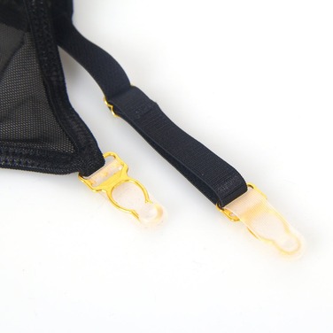 Комплект білизни чорний в сіточку Star Night з поясом та гартерами, M