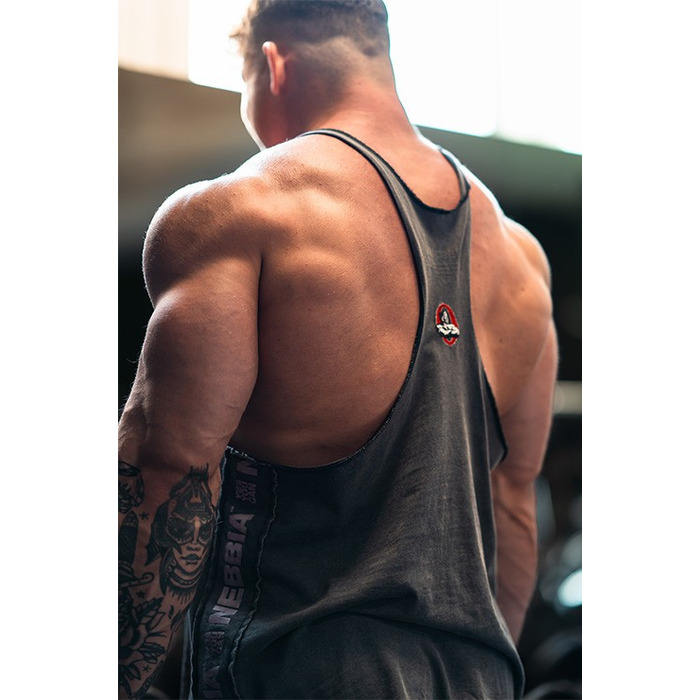 Майка Nebbia Washed Muscle Back Stringer GOLDEN AGE Black 791