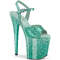 Босоножки Pleaser Flamingo-809GP, каблук 8 дюймов, ремешок на щиколотке 4 дюйма, зелёные