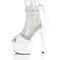 Босоножки Pleaser Adore-765RM, каблук 7 дюймов, высота 2 3/4 дюйма, закрытый задник, молния сзади, белые