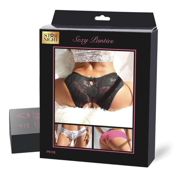 Сексуальні білі мереживні трусики Star Night з відкритим доступом, M/L