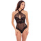 Мереживне боді MIDNIGHT HALTER TEDDY BLACK, S/M