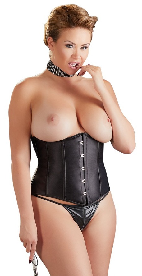 Корсет с открытым бюстом Cottelli Collection Underbust Corset со шнуровкой, черный, XL