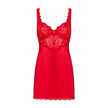 Комплект с кружевными вставками, стринги в комплекте Obsessive Amor Cherris красный, S/M