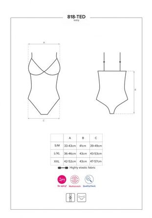 Боди Секси Obsessive 818-TED-1 Crotchless teddy L/XL