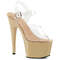 Босоніжки Pleaser Adore-708 на підборах 7 дюймів, з ремінцем на щиколотці 2 3/4 дюйма, прозорі/бежеві