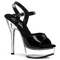 Босоножки Pleaser Allure-609 * Каблук 5 1/2 дюйма, хромированный каблук 1 1/2 дюйма, босоножкии с ремешком на щиколотке, черные/прозрачные