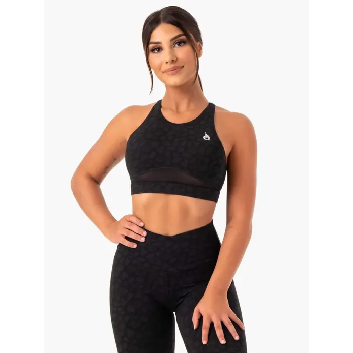 Топ Ryderwear Amazon Mesh Sports Bra - Black Leopard