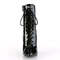 Ботильйони Pleaser Boots Vanity-1020, 4 дюйми, зі шнурівкою, з блискавкою збоку, чорні