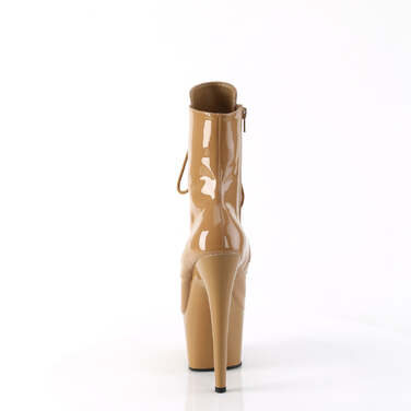 Ботинки Adore-1020, каблук 7 дюймов, высота ботинок 6 см, шнуровка спереди 6 см, молния сбоку, бежевый цвет