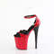 Босоніжки Pleaser Flamingo-884 *8 дюймів на підборах, 4 дюйми PF двоколірні босоніжки з закритим ремінцем на щиколотці, червоні/чорні