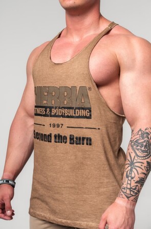 Майка Nebbia Washed-off Oversized Stringer MAX OUT Light Brown 359