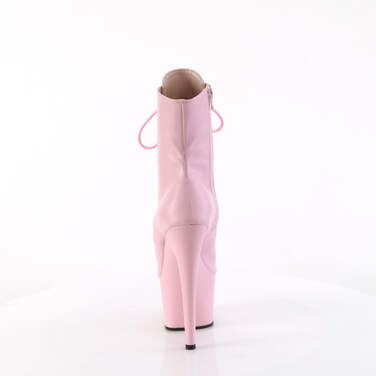 Ботинки Adore-1021, каблук 7 дюймов, высота 2 3/4 дюйма, открытый носок, шнуровка, боковая молния, розовые