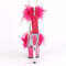 Босоножки Pleaser Adore-724F, каблук 7 дюймов, босоножкии с манжетой на щиколотке из меха марабу PF 2 3/4 дюйма, молния сзади, розовые