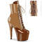 Чоботи Pleaser Adore-1020DC *7 дюймів на підборах, 2 3/4 дюйма, двоколірні, зі шнурівкою, блискавка збоку, коричневі