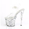 Босоніжки Pleaser Discolite-708DOTS на підборах 7 дюймів, ремінець на щиколотці 3 дюйми з підсвічуванням LED, прозорий/сріблястий хром