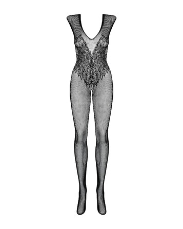Комбинезон Obsessive c рисунком крыльев Bodystocking N112, черный, S\M