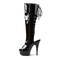 Чоботи Pleaser Boots Delight-2018 на підборах 6 дюймів, чоботи до коліна 1 3/4 дюйма з відкритим носком/підбором, чорні