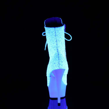 Чоботи Delight-1020LG на підборах 6 дюймів, 1 3/4 дюйма з УФ-зашнуровкою спереду, з блискавкою збоку, білі