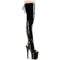 Ботинки Pleaser Flamingo-3017, каблук 8 дюймов, 4-дюймовый PF, эластичные сапоги до бедра с открытым носком и пяткой, молния сбоку, черные