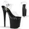 Босоніжки Pleaser Flamingo-808ABLS на підборах 8 дюймів, босоніжки з ремінцем на щиколотці 4 дюйми, прозорі/чорні