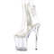 Чоботи Pleaser Flamingo-1018C *8-дюймовий каблук, 4-дюймові черевики до щиколотки з відкритим носком/каблуком, бічна блискавка, прозорі