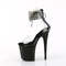 Босоніжки Pleaser Flamingo-824RS *8-дюймовий каблук, 4-дюймові босоніжки з PF стразами, блискавка ззаду, прозорі/чорні