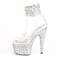 Босоніжки Pleaser Bejeweled-724RS на підборах 7 дюймів, босоніжки з манжетою на щиколотці 2 3/4 дюйма з RS, застібка-блискавка ззаду, прозорі/сріблясті