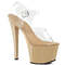 Босоножки Pleaser Sky-308, каблук 7 дюймов, ремешок на щиколотке шириной 2 3/4 дюйма, прозрачный/бежевый